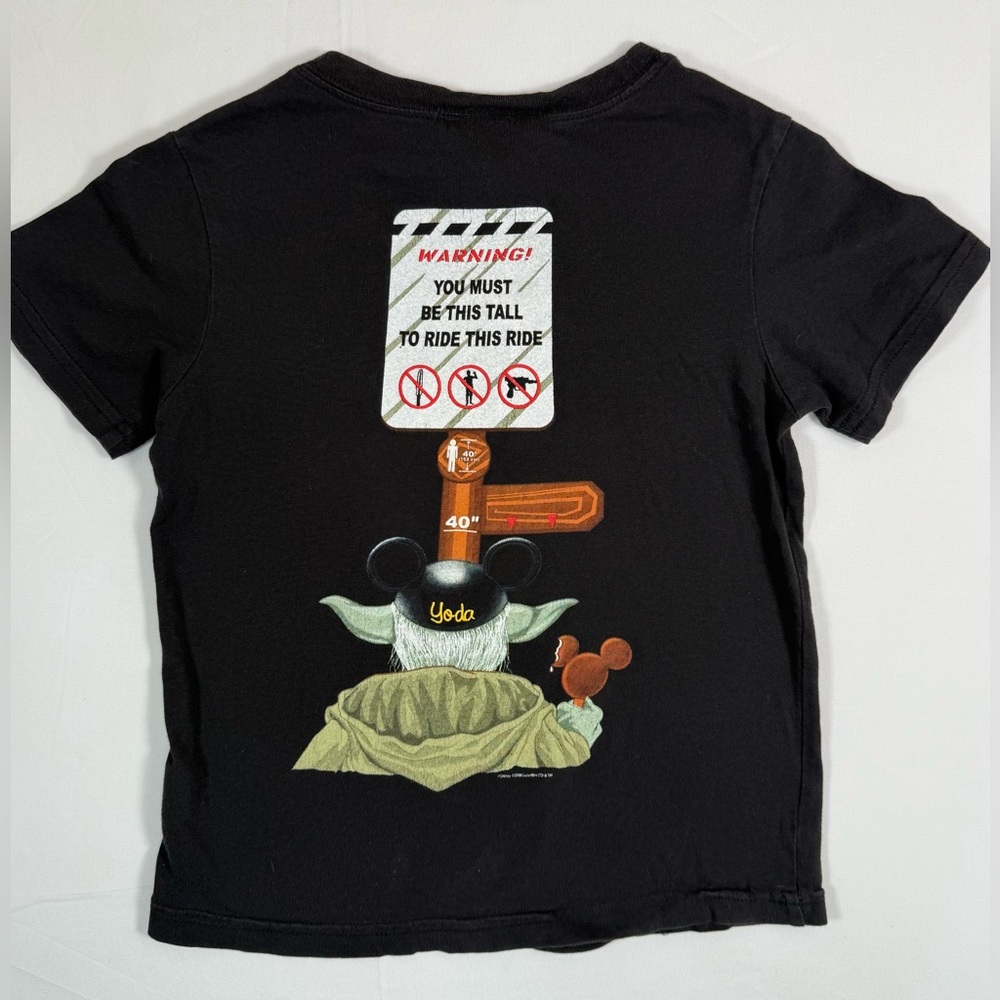VINTAGE DISNEY Kids Star Wars Y2K Yoda Graphic T Shirt XS 4 Disney Parks 2008